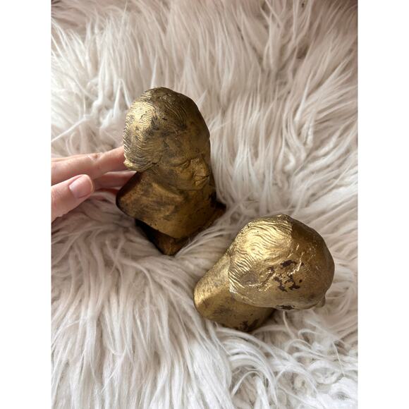 Vintage Antique Cast iron American Classical George Washington‎ Bookends Pair - Picture 6 of 12